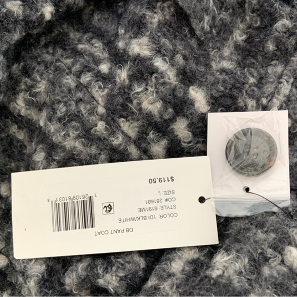 Maralyn & Me Black White Polyester DB Pea Coat F - Picture 9 of 12